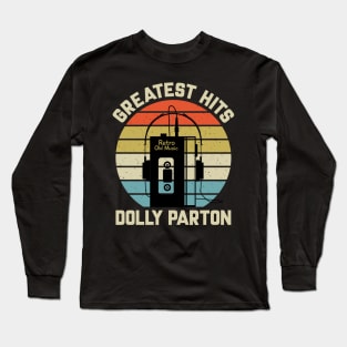 Greatest Hits Dolly Retro Walkman Parton Vintage Art Long Sleeve T-Shirt